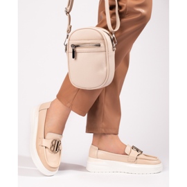 Vinceza beige -koristeiset loaferit 1