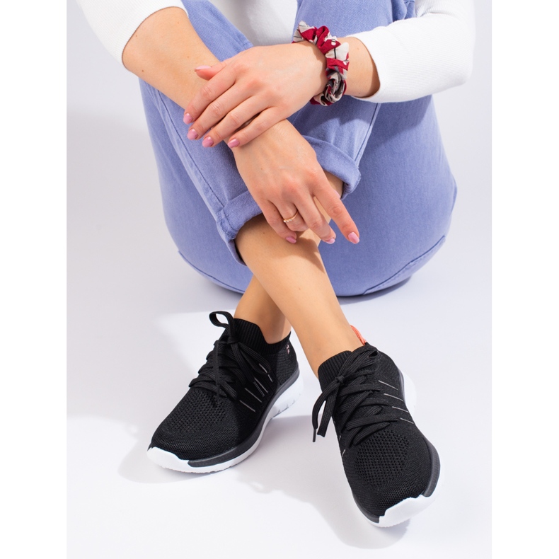 Shelovet mustat klassiset nauhalliset urheilukengät 1