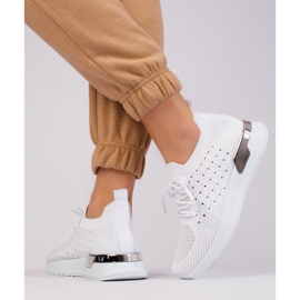 Shelovet valkoiset harjakattoiset urheilukengät valkoinen 1