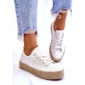 Naisten Big Star -punotut lenkkarit LL274199 valkoinen 2