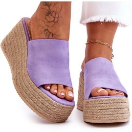 STEPHAN Naisten kiila- ja alustatossut, violetti Ysabel 4