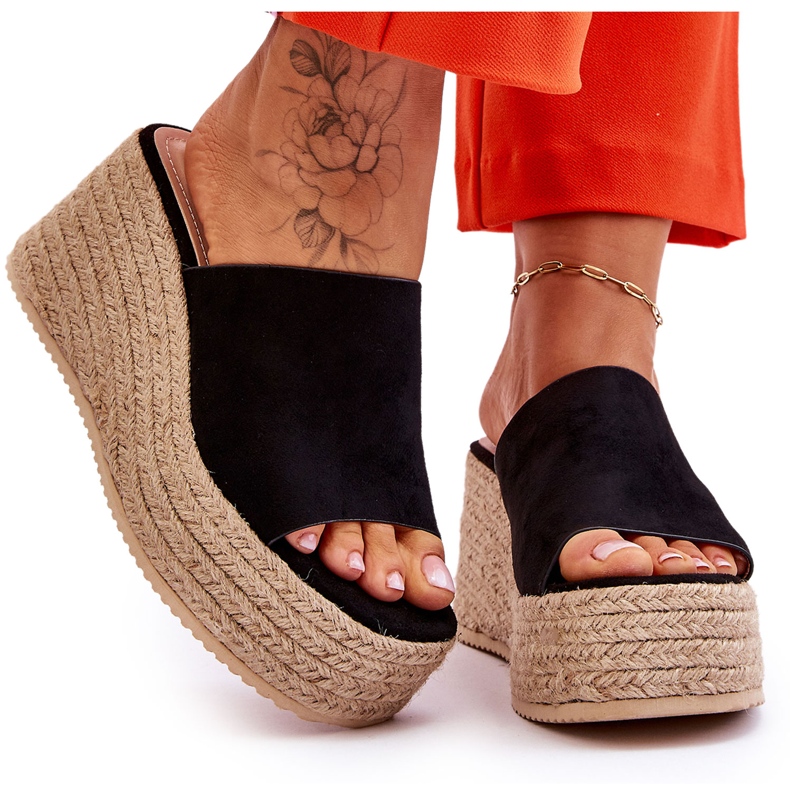 FS1 Naisten kiila- ja alustatossut, musta Ysabel 8