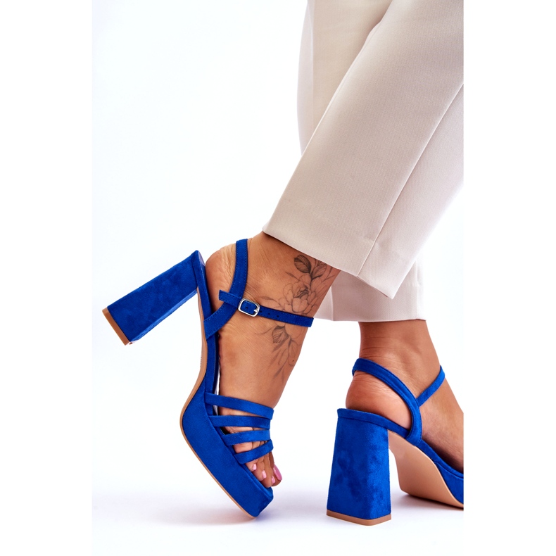 FB2 Naisten mokkanahka sandaalit Sininen Verda 4