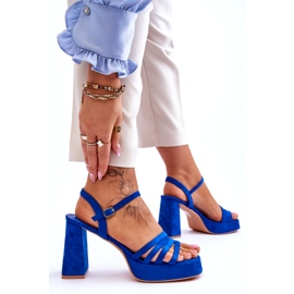 FB2 Naisten mokkanahka sandaalit Sininen Verda 6