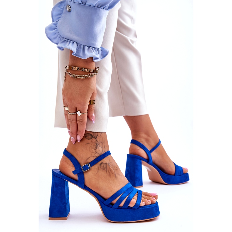 FB2 Naisten mokkanahka sandaalit Sininen Verda 6