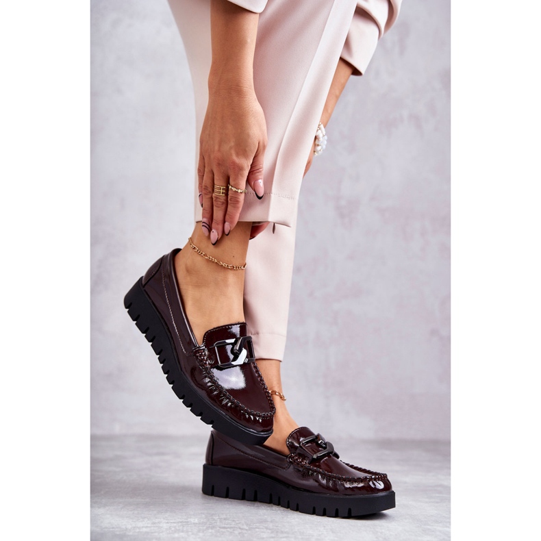 Sergio Leone Lakatut loaferit Burgundy Kjersti -tasolla punainen 2