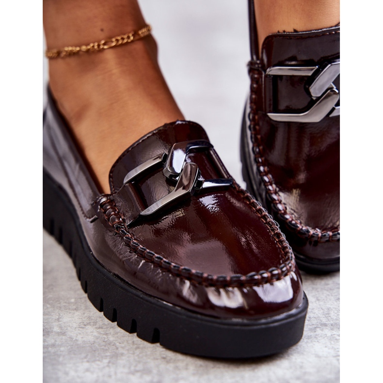 Sergio Leone Lakatut loaferit Burgundy Kjersti -tasolla punainen 4