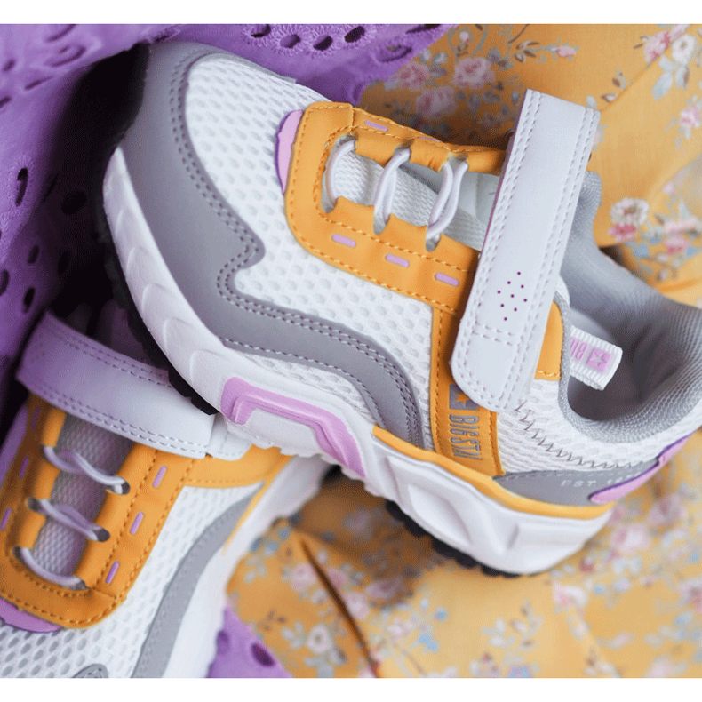 Lasten urheilukengät tarranauhalla Big Star JJ374257 Valkoinen ja keltainen monivärinen 1