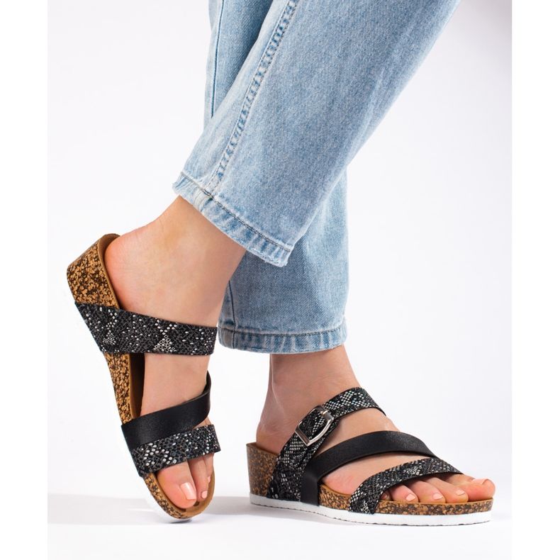 W. Potocki Naisten tossut matalalla mustalla Potockilla 1