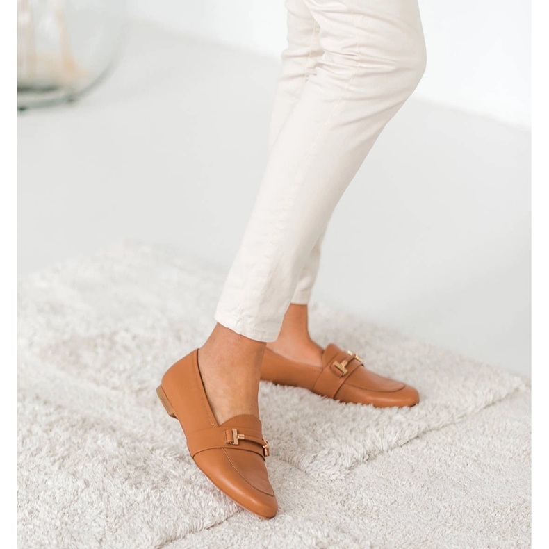 Marco Shoes Kultakoristeiset loaferit ruskea 1