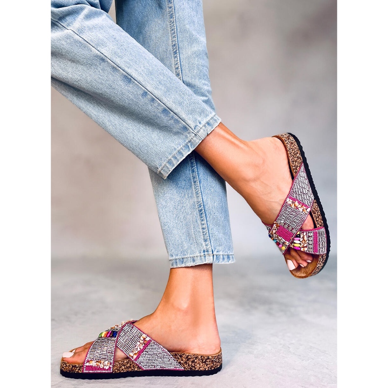 Rezai Fuchsia -helmillä koristellut korkkidiat vaaleanpunainen 1