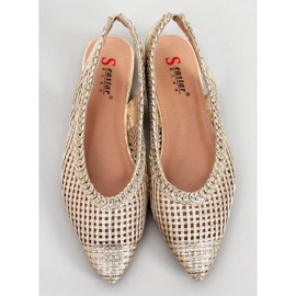 PA1 Grazia Gold Openwork Open Heel Ballerinat kultainen 1
