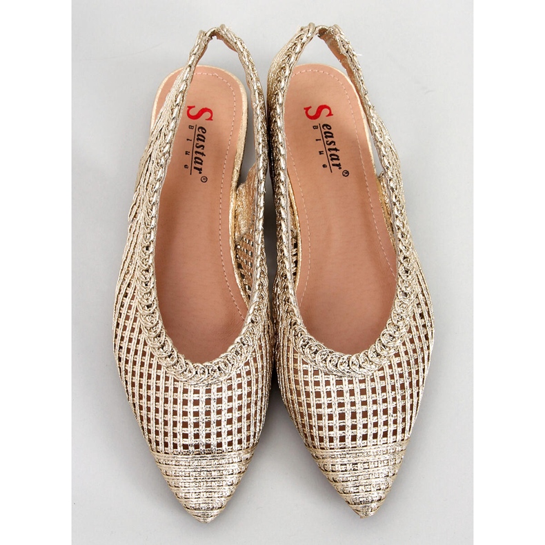 PA1 Grazia Gold Openwork Open Heel Ballerinat kultainen 1