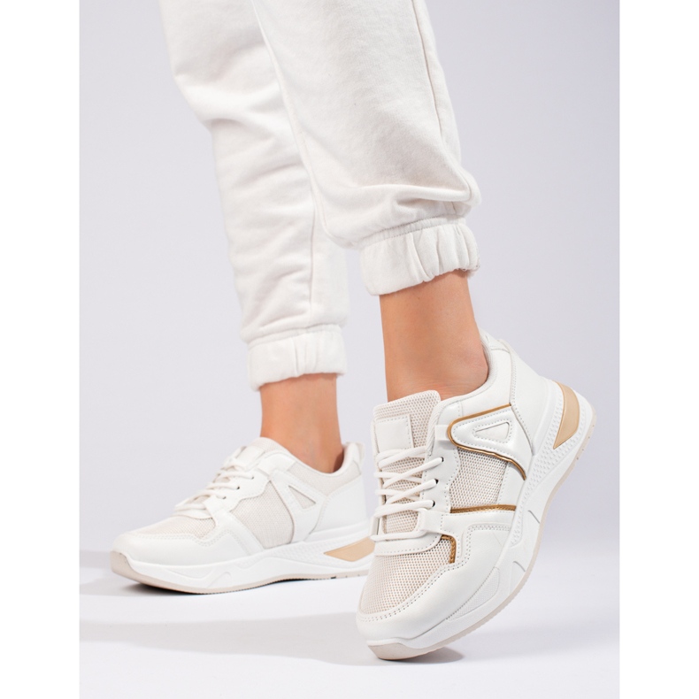 Naisten valkoiset tennarit paksulla pohjalla Shelovet valkoinen 1