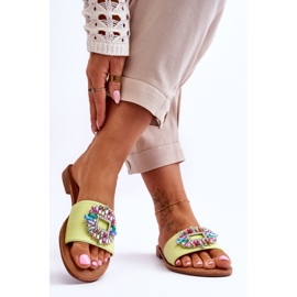 Naisten muodikkaat tossut vihreällä Halsey-koristeella 2