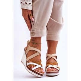 Kiila sandaalit beigeillä raidoilla Ellen 1