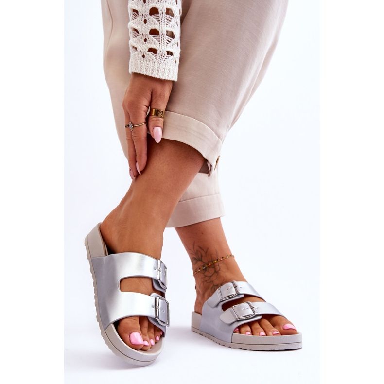 Naisten Platform Slides Hopeinen Vertigo hopea 2