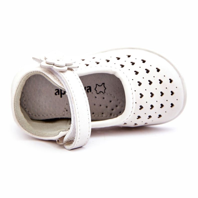 PA1 Lasten korkeat harjakattoiset balerinat tarranauhalla White Jianna valkoinen 3