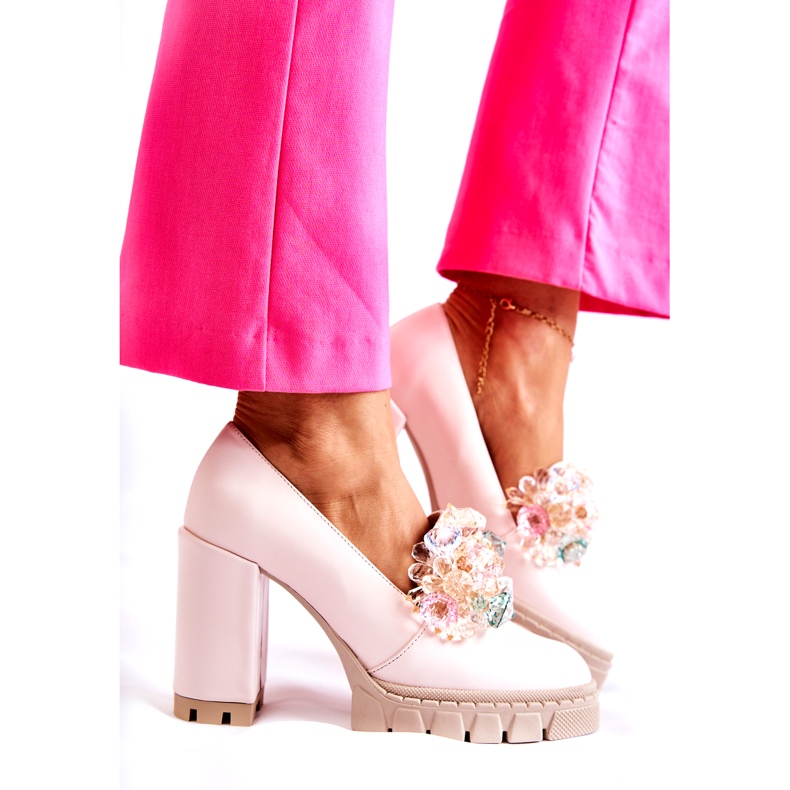 PA2 Tyylikkäät pumput Ornamentti Plain Vaaleanpunainen Caterine 2