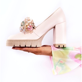 PA2 Tyylikkäät pumput Ornamentti Plain Vaaleanpunainen Caterine 4