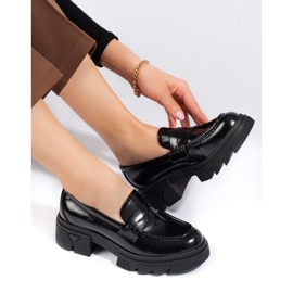 Mustat klassiset Shelovet platform mokasiinit 2