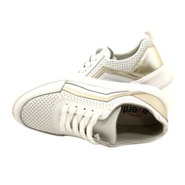 Valkoiset ja kultaiset nauhalliset nahkalenkkarit Evento 23PB08-5389 valkoinen 6