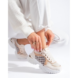 Naisten tennarit paksulla beige Shelovet-pohjalla 1