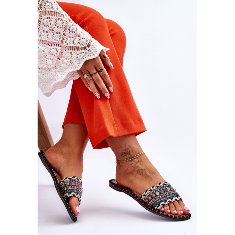 Naisten Bellisa mustat koristellut tossut 2