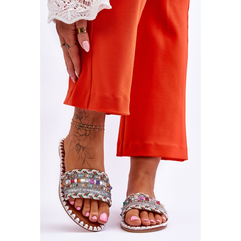 Naisten koristeelliset sandaalit, valkoinen Bellisa hopea 1