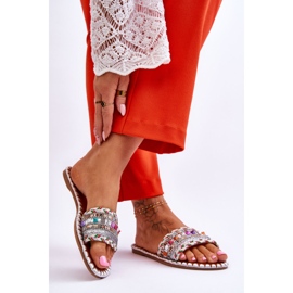 Naisten koristeelliset sandaalit, valkoinen Bellisa hopea 2