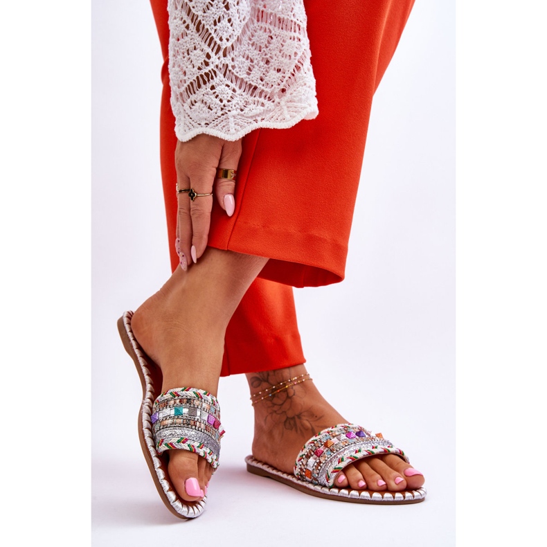 Naisten koristeelliset sandaalit, valkoinen Bellisa hopea 2