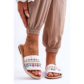 Naisten punotut koristeelliset tossut, valkoinen Millano 1