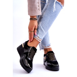 S.Barski Naisten nahkaiset urheilukengät musta Rebeca 2