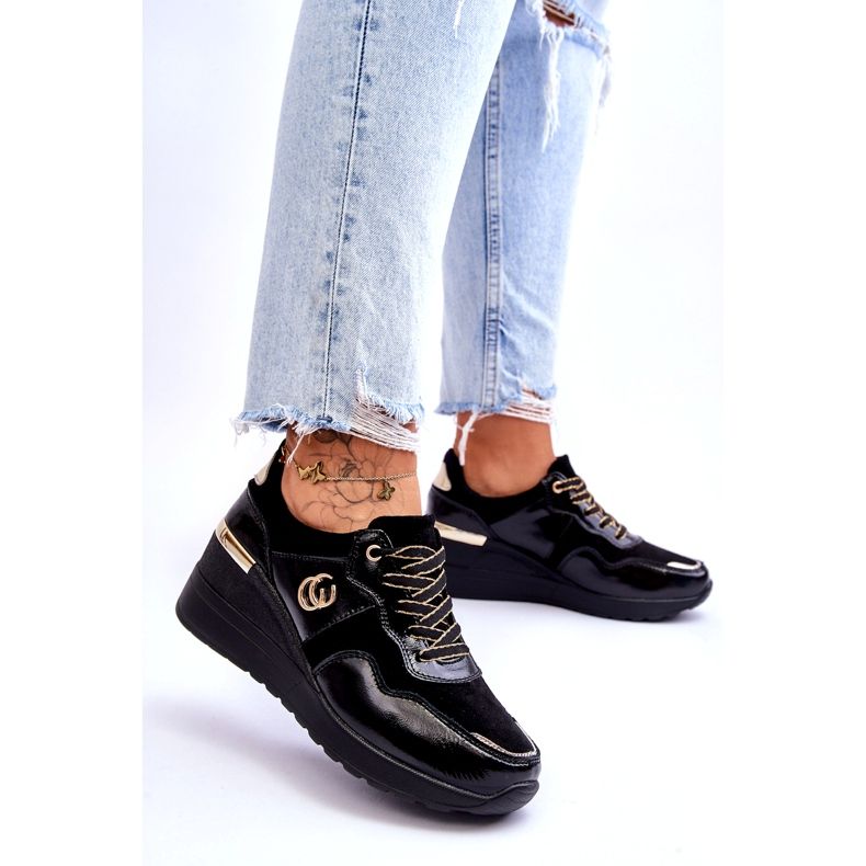 S.Barski Naisten nahkaiset urheilukengät musta Rebeca 3