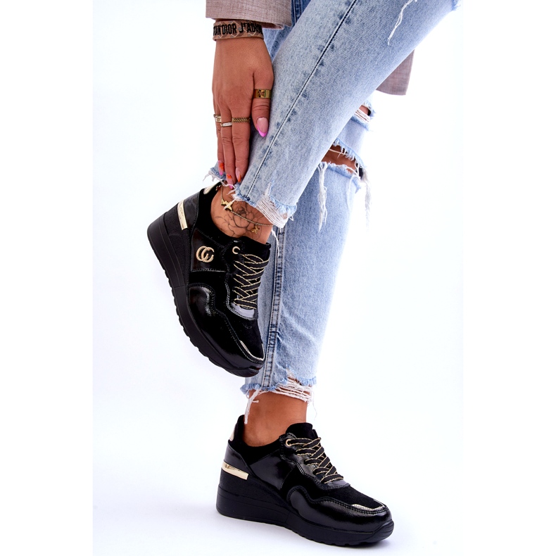 S.Barski Naisten nahkaiset urheilukengät musta Rebeca 4