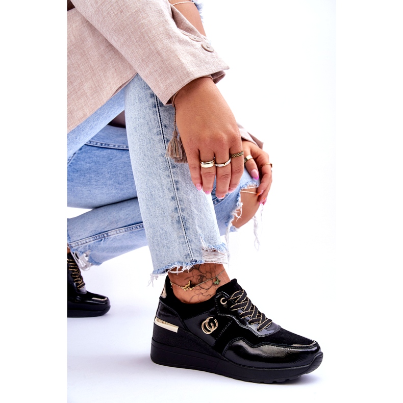 S.Barski Naisten nahkaiset urheilukengät musta Rebeca 6