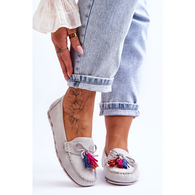 Mokkahousut, joissa rusetti ja hapsut Harmaa Dorine 1