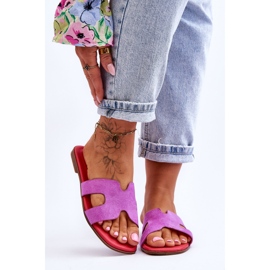 PS1 Naisten klassiset mokkanahkaiset tossut, violetti Evana 1