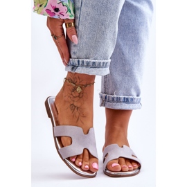 Naisten klassiset mokkanahkaiset tossut Harmaa Evana 2