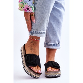 PS1 Naisten sandaalit koristeellisella alustalla musta Joyce 1