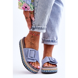 PS1 Naisten siniset Joyce koristellut alustatossut sininen 1