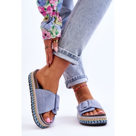 PS1 Naisten siniset Joyce koristellut alustatossut sininen 2