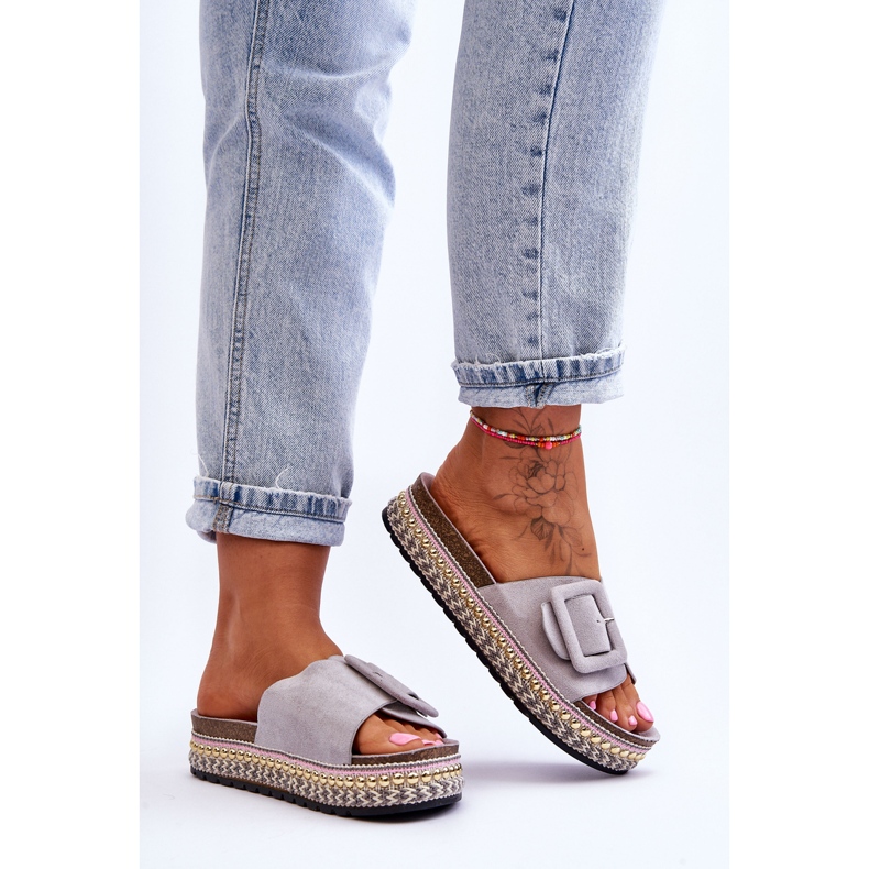 Naisten sandaalit koristeellisella alustalla Harmaa Joyce 2