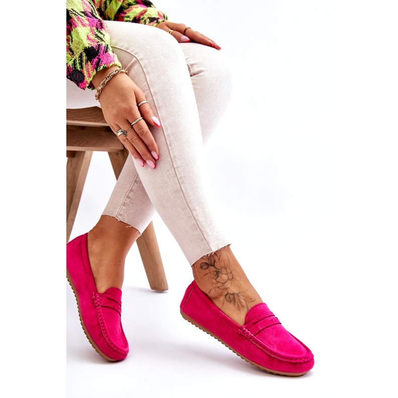 Naisten klassiset mokkanahkaiset loafers Fuchsia Ivana vaaleanpunainen 3