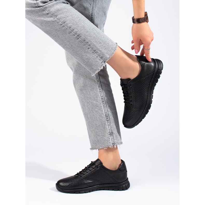 Mustat nahkaiset urheilukengät T.Sokolskilta 1