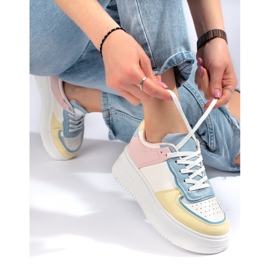 Moniväriset lenkkarit paksulla Shelovet-alustalla vaaleanpunainen 1