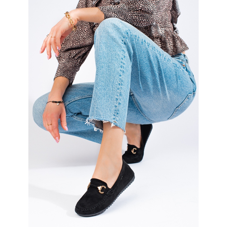 Shelovet naisten mustat mokkanahkaat 1