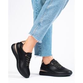 Shelovet harjakattoiset nahkakengät musta 1