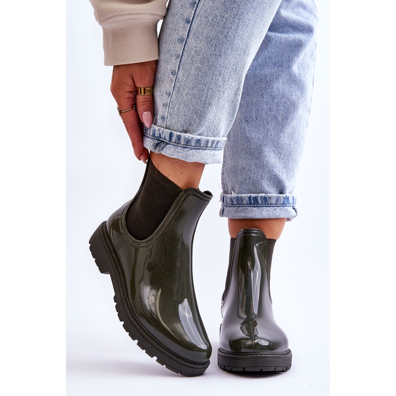 BM Naisten slip on galoshes Chelsea Boots Tummanvihreä Larone 1