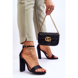 Satin High Heel sandaalit Black Linsy musta 2